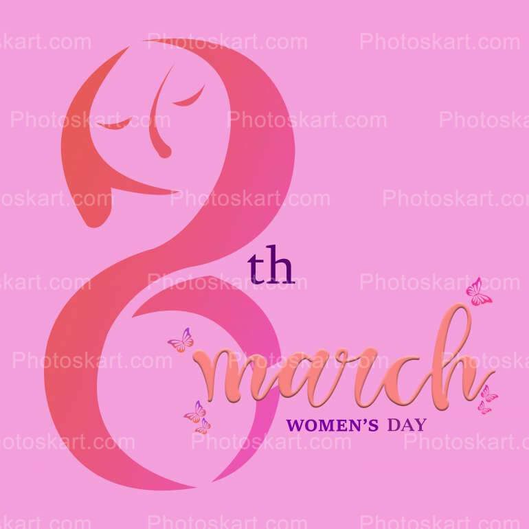 Happy Womens Day Wishing With Pink Background