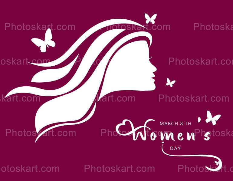 Happy Womens Day Wishing With Violet Background