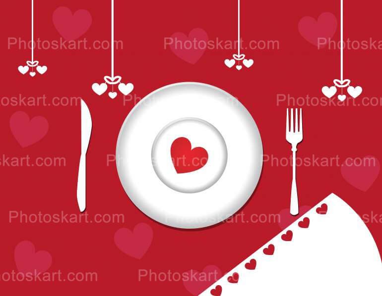 Valentine Love Plate Free Vector Stock Photo