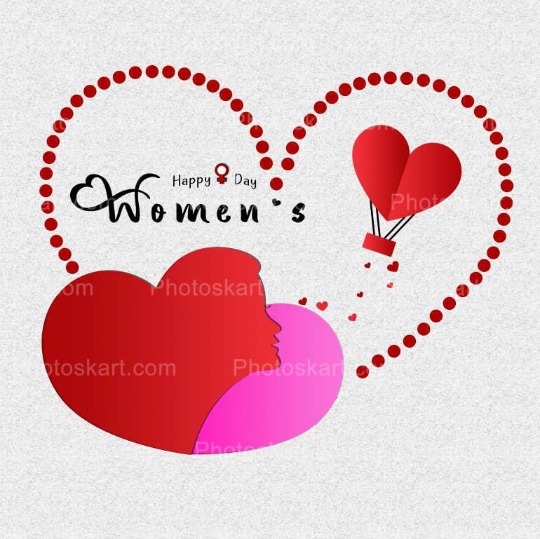 Womens Day Wishing Big Red Heart