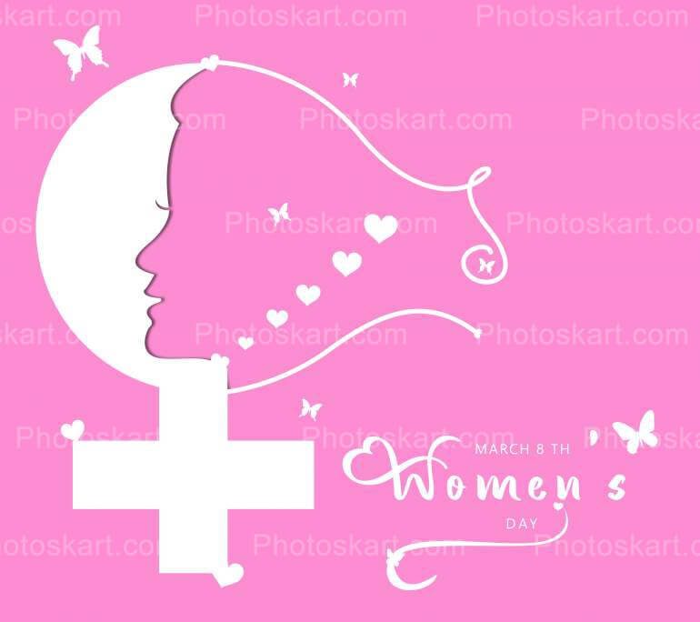 Womens Day Wishing With Pink Background