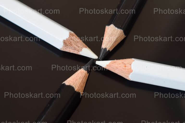 4 Pencils In One Frame Stock Images
