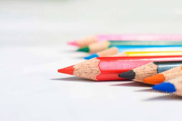 A Red Highlighted Color Pencil Stock Photos