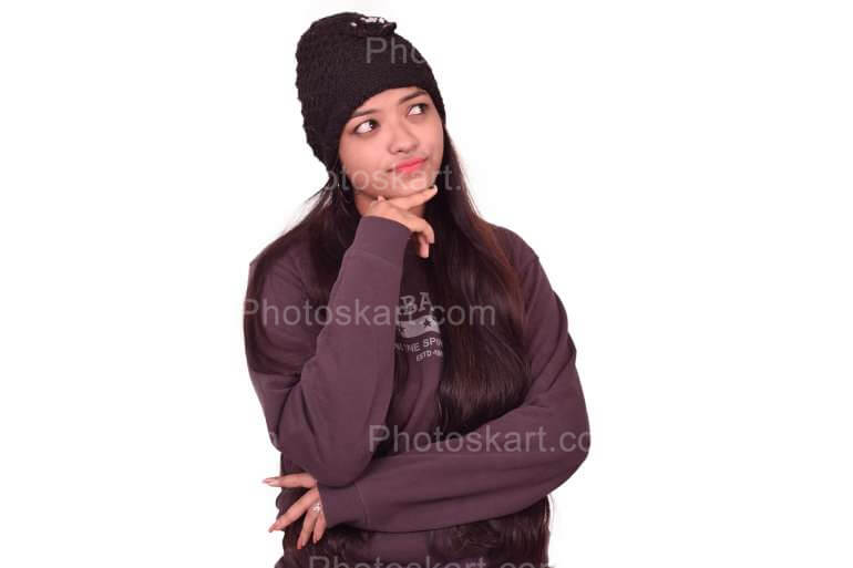 Beautiful Indian Girl Thinking Free Stock Photo