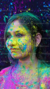 beautiful indian girl with coloful face stock image