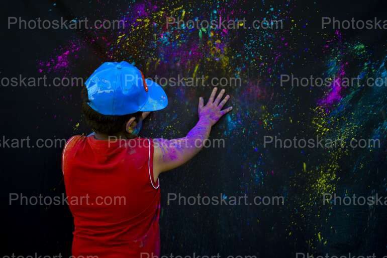 Boy Enjoying Holi Festival