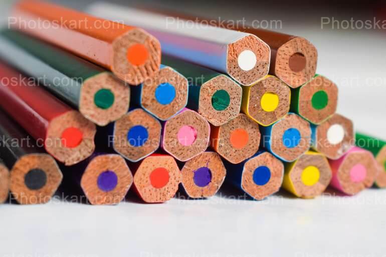Bunch Of Color Pencil Back Stock Images