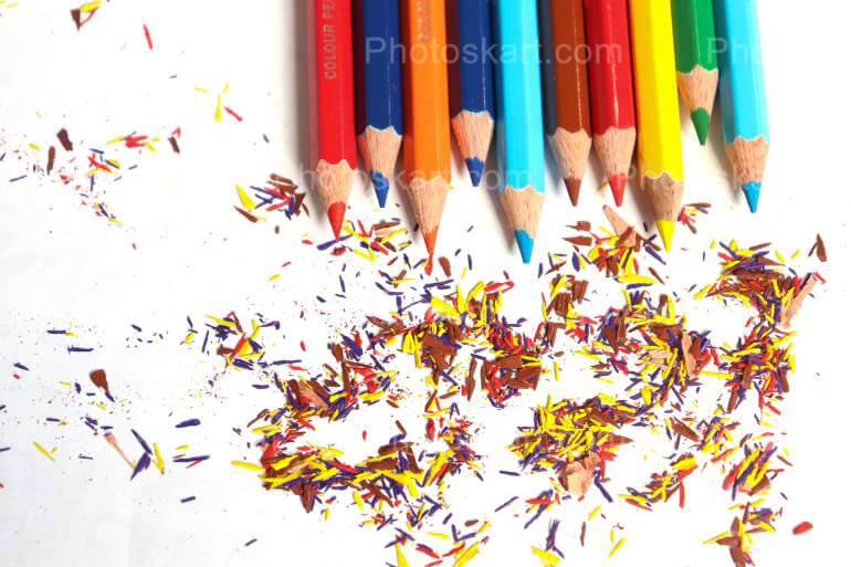 Colored Pencil Shavings Stock Photos
