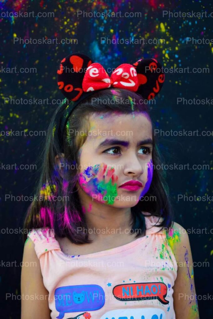 Colorful Girl Portrait In Festival Of Colors