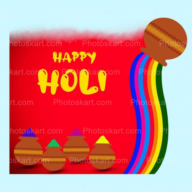 Colourful Matka For Holi Festival Vector Images