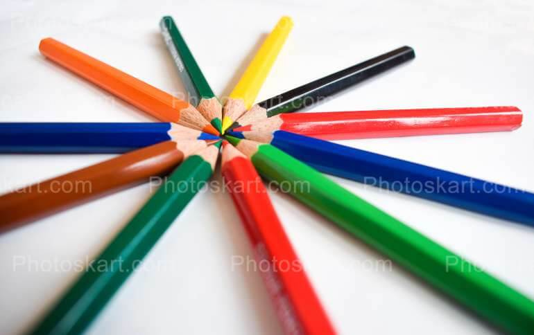 Creative Colorful Pencil Art Stock Images