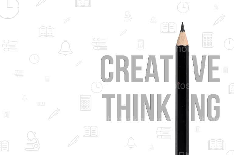 Creative Thinking Pencil Art Concept Vector