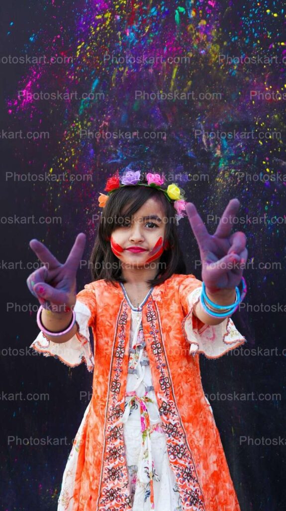Cute Indian Girl Posing With Her Hands Stock Image