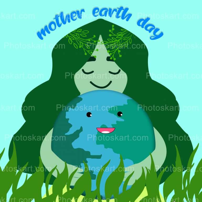 Earth Day With Beautiful Lady Vector Image