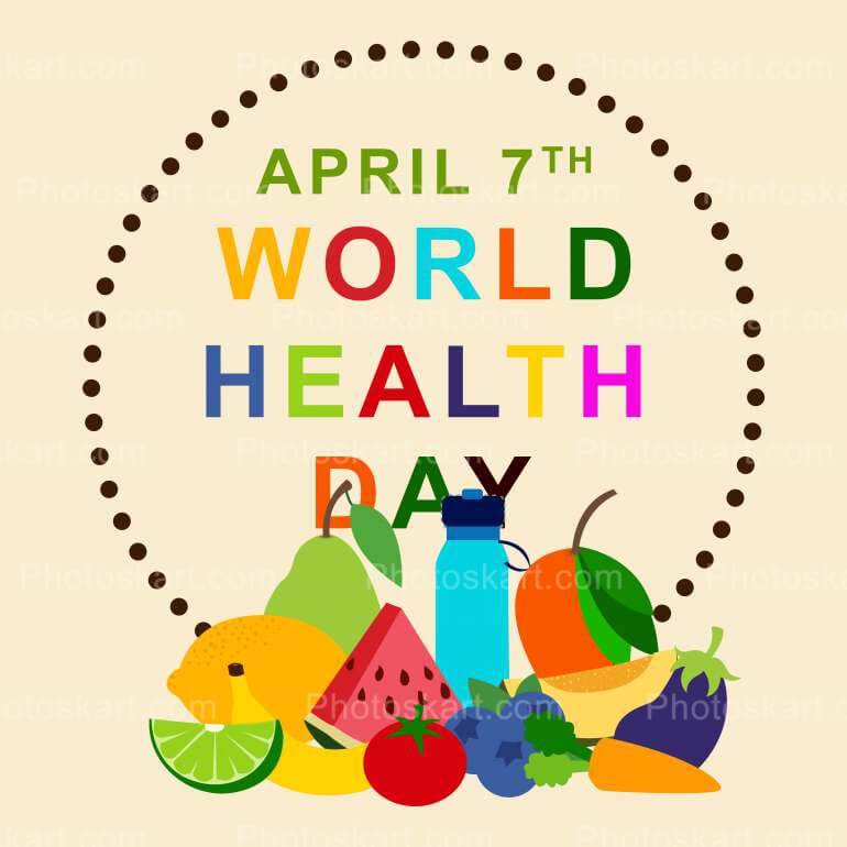 Fruits Collection For World Health Day Vector
