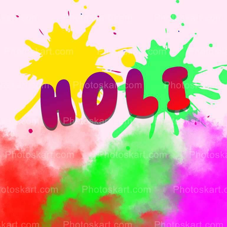 Gradient Color Text Holi Wishes Vector Image