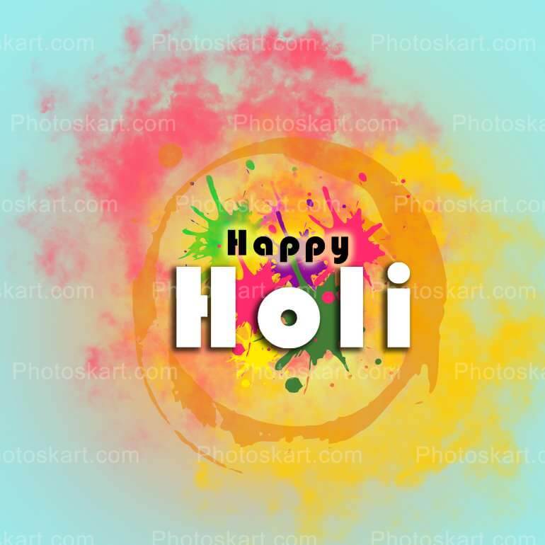 Happy Holi Festival Wishing Stock Photo