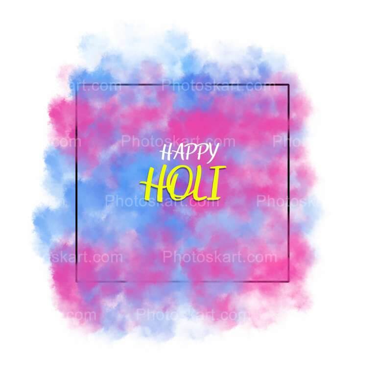Happy Holi Wishing With Pink And Blue Color