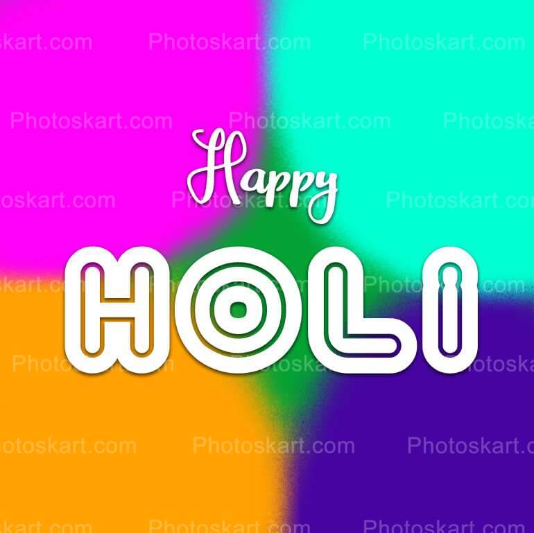 Happy Holi With Five Different Colors