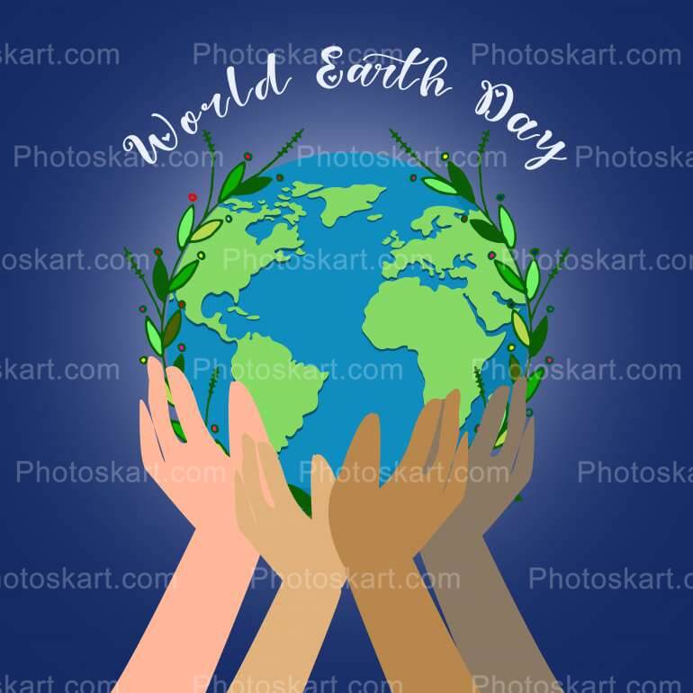 Holding Globe With Hands Vector Stock Image