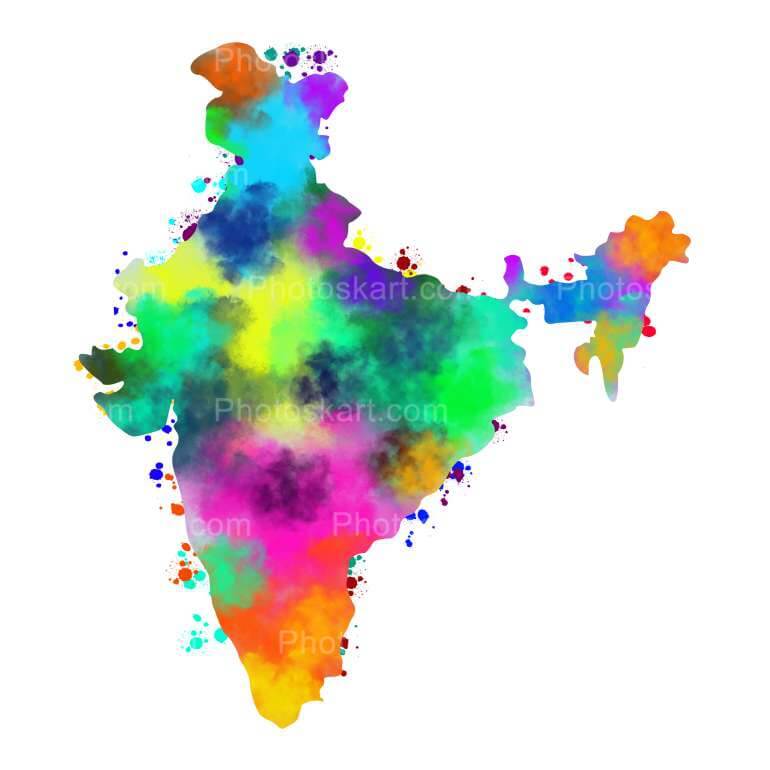 Holi Splash On India Map Vector Images