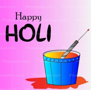 holi wishing with bucket free vector