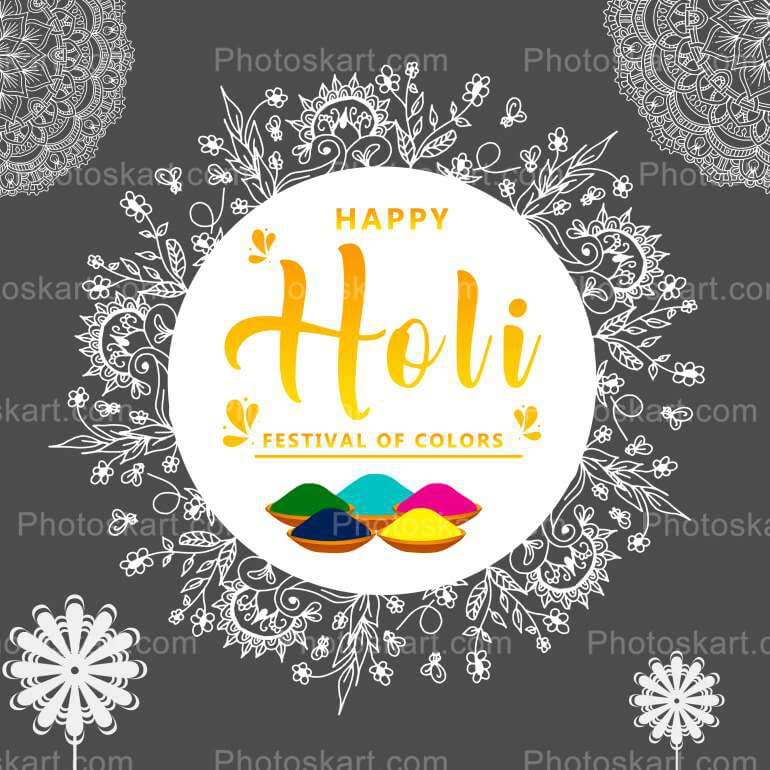 Holi Wishing With Mandala Free Vector