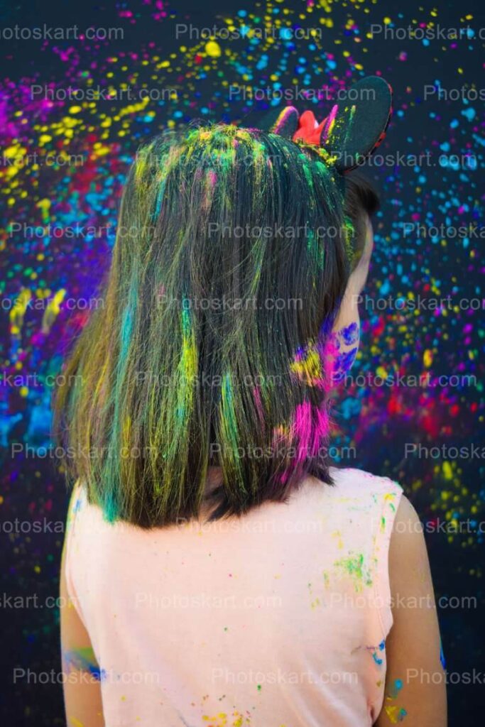 Indian Cute Girl Posing With Her Colorful Hair