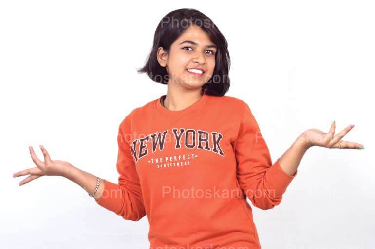 Indian Girl In Orange Top Free Stock Images