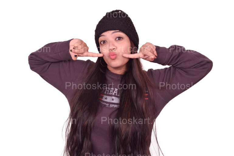 Long Hair Indian Girl In Cute Pose Stock Images
