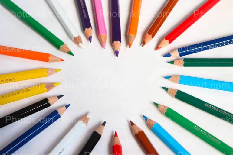 Love Shape Color Pencil Stock Image
