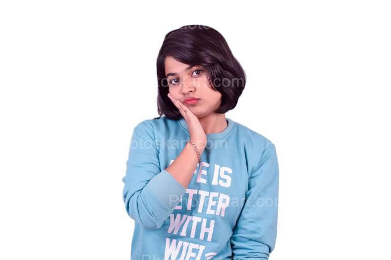 Modern Bengali Girl In Blue T Shirt Stock Photo