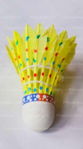 one yellow badminton cock stock images