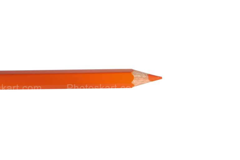Orange Color Pencil Stock Photo