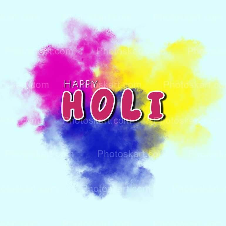 Tri Colour Holi Celebration Wishes Vector Image