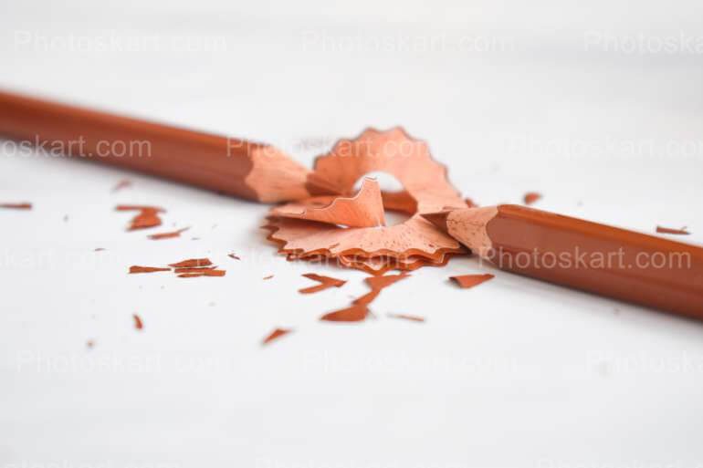 Two Pencils And Dust Stock Photos