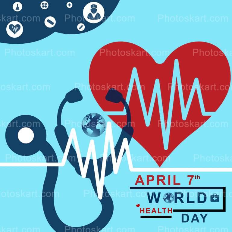 World Health Day With Stethoscope Vector
