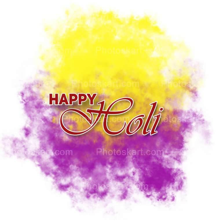 Yellow And Violet Colour Holi Wishes Free Image