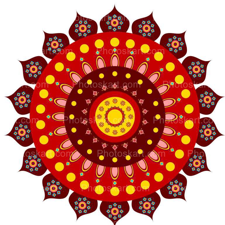colorful mandala on white background vector | Photoskart