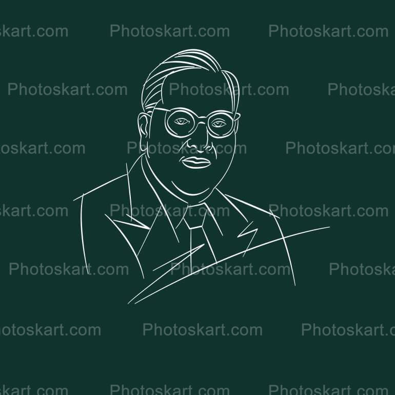 dr br ambedkar outline free stock vector | Photoskart