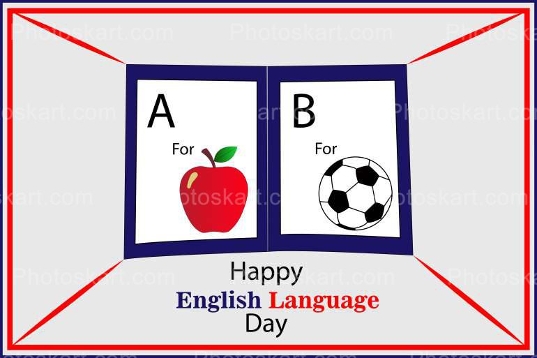 English Language Day Background Stock Image