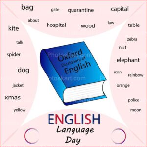 english language day vector banner image