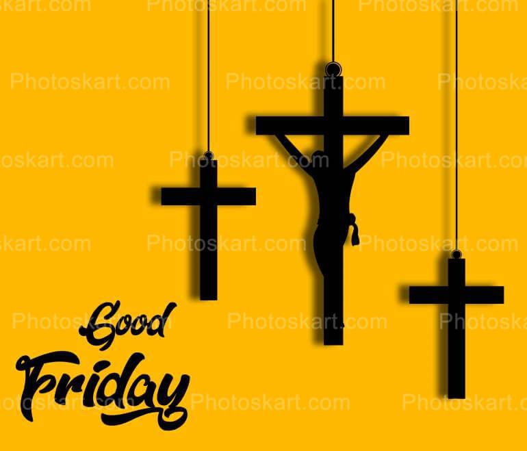 Good Friday On Yellow Background Vector Image