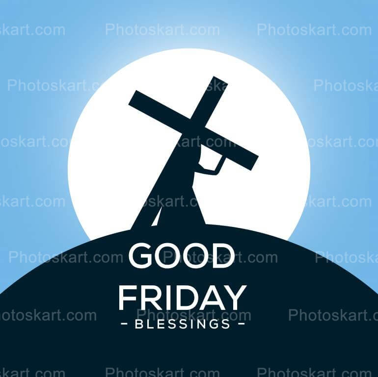 Good Friday With Cross Design Vector