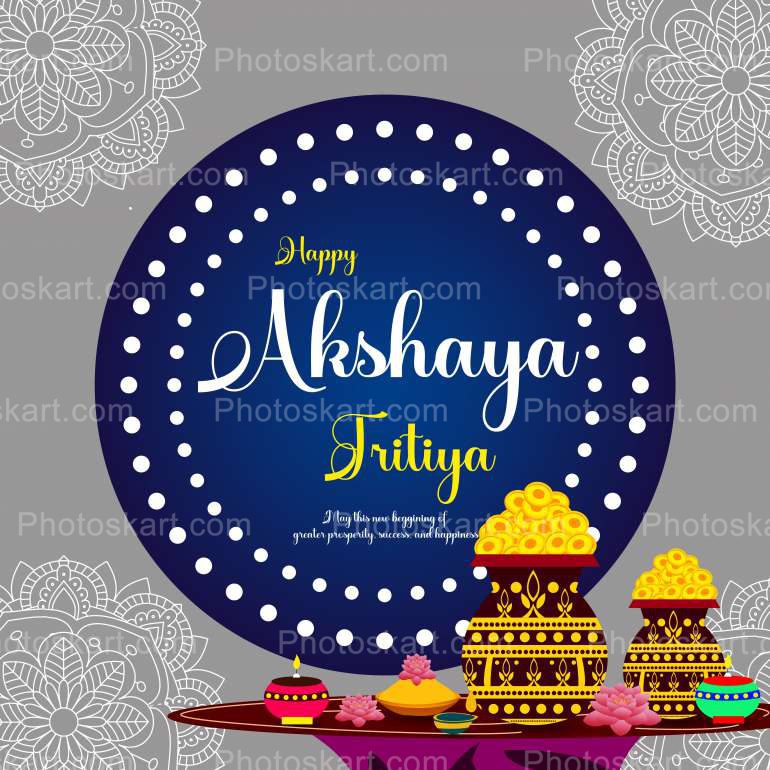 Happy Akshaya Tritiya Greeting Vector Images