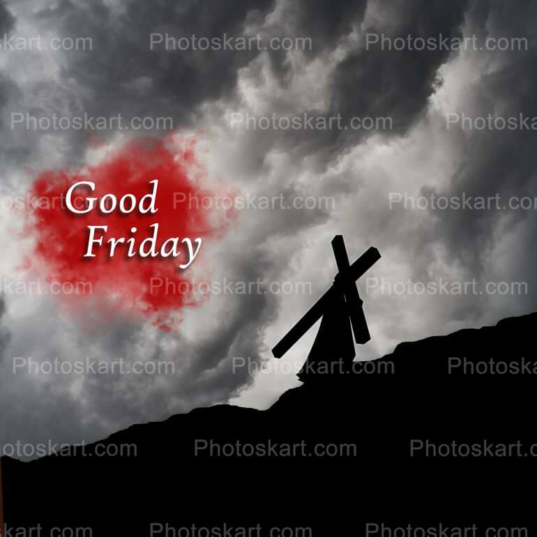 Jesus Holding Cross Good Friday Vector
