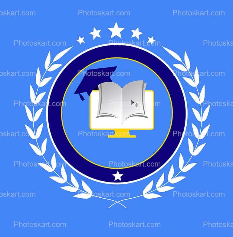 Education Round Logo Icon Vector Stock Image