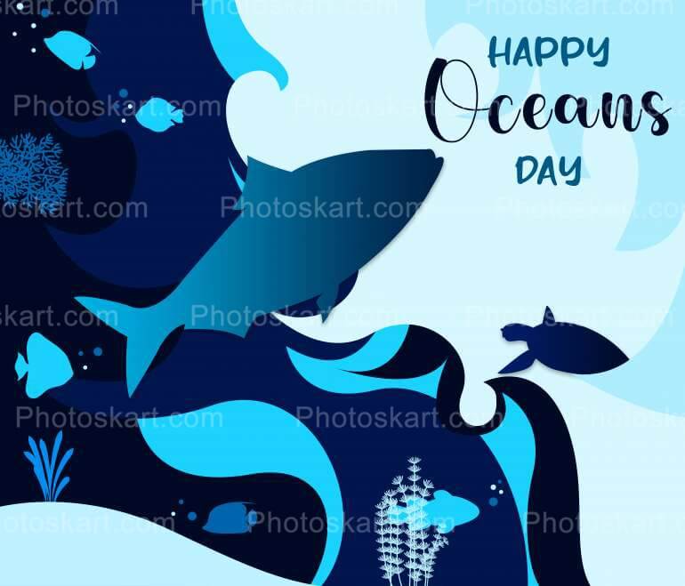 Free Happy Oceans Day Vector