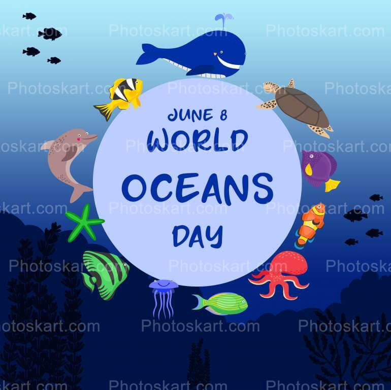 Free Oceans Day Vector Concept