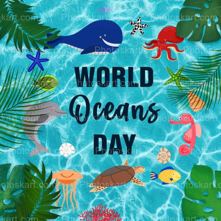 Free World Oceans Day Stock Vector Design